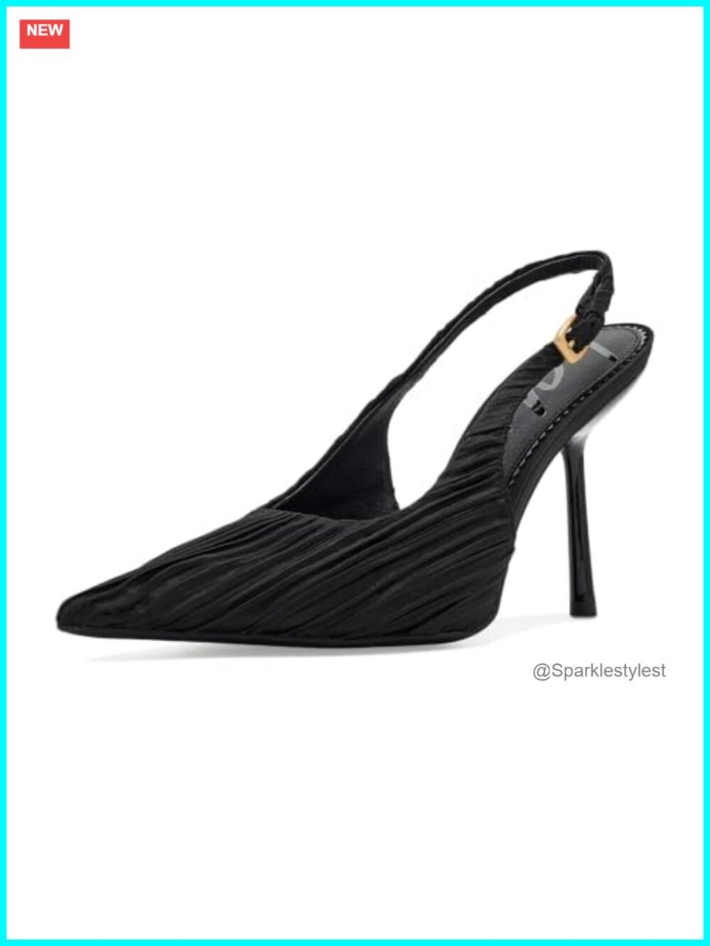 Slingback Pump Snipped Toe Stiletto Heel Pleated Dress Shoe